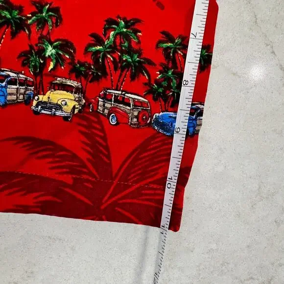 Vintage Big Dogs Hawaiian Shirt Men's 2XL Red Aloha Novelty Dadcore Vacation - Picture 13 of 16